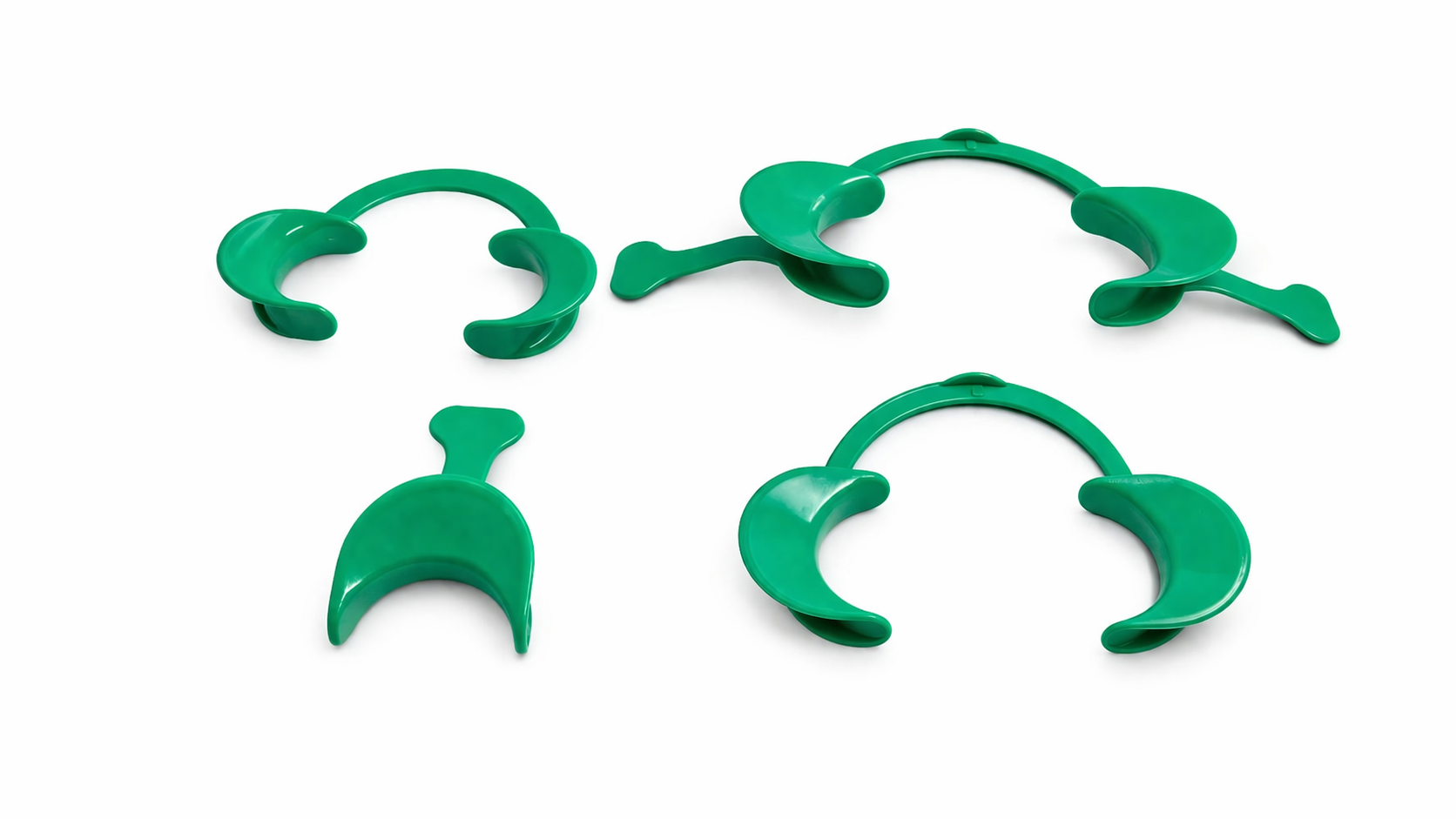 Autoclavable cheek retractor (set of 4) - Green Colour